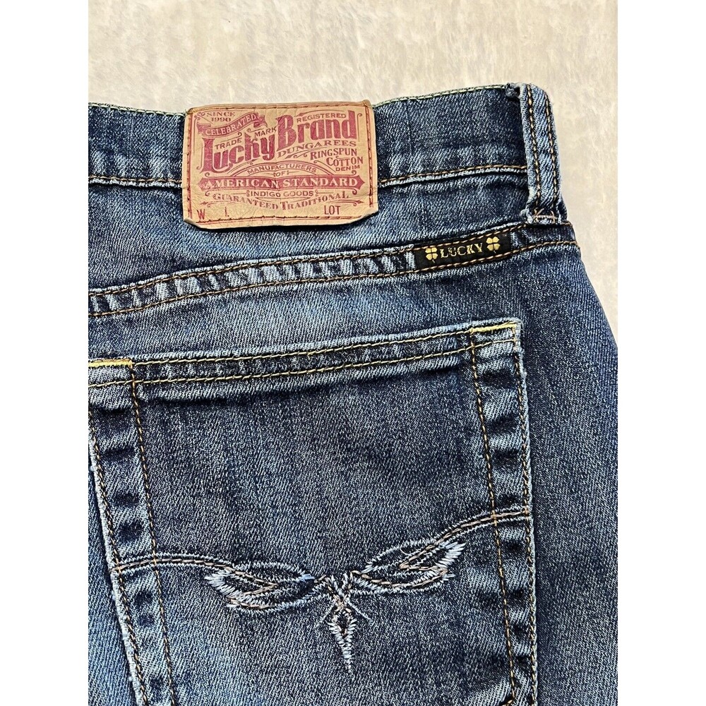 LUCKY BRAND Womens Distressed Blue Denim Jeans Dark Washed Jeans Size 12 x 31